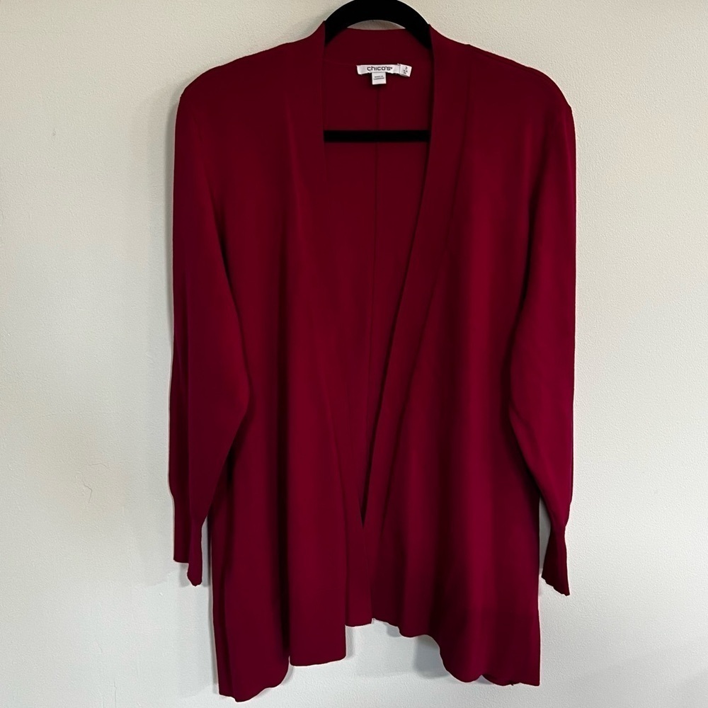 Chico’s Spun Rayon Hanky Hem Cardigan Sweater